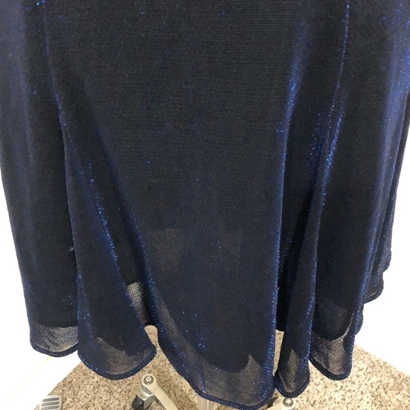 Vintage 90s Metallic Blue Dress Size 8 Corset Lace Up Back - Picture 3 of 10